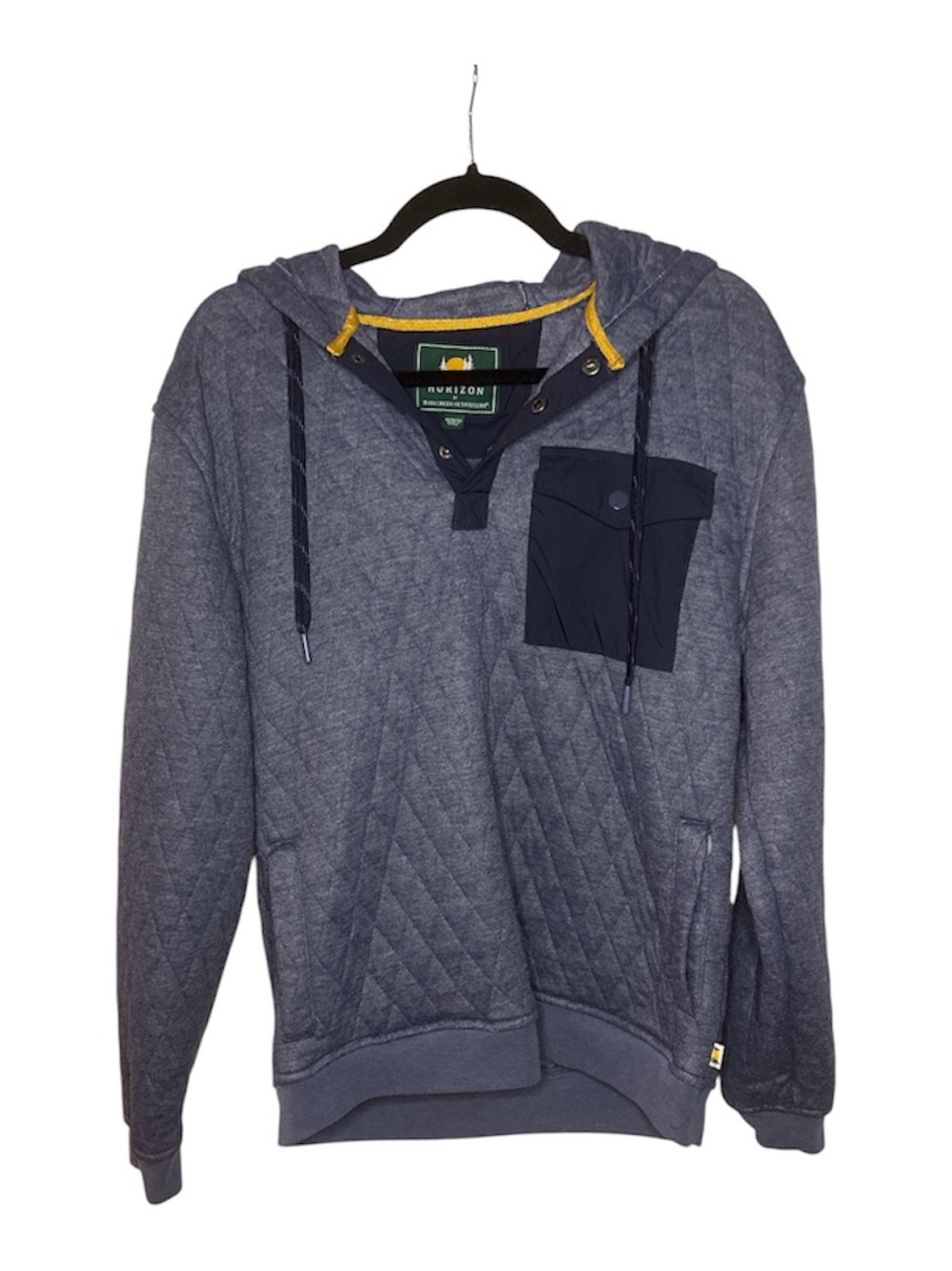 Horizon Quilted Hooded Pullover - Heather Navy